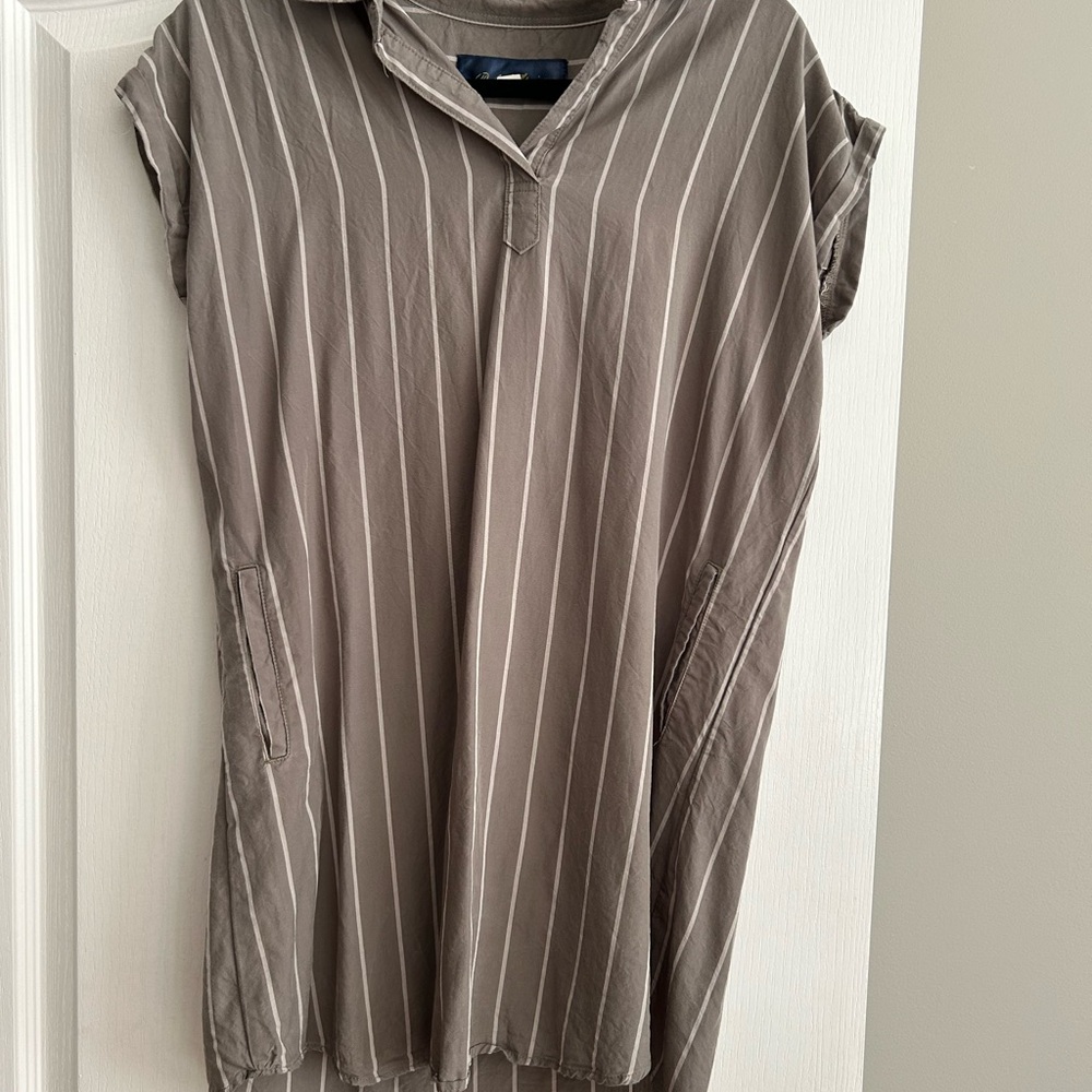 Striped Dark Green Women's Dress